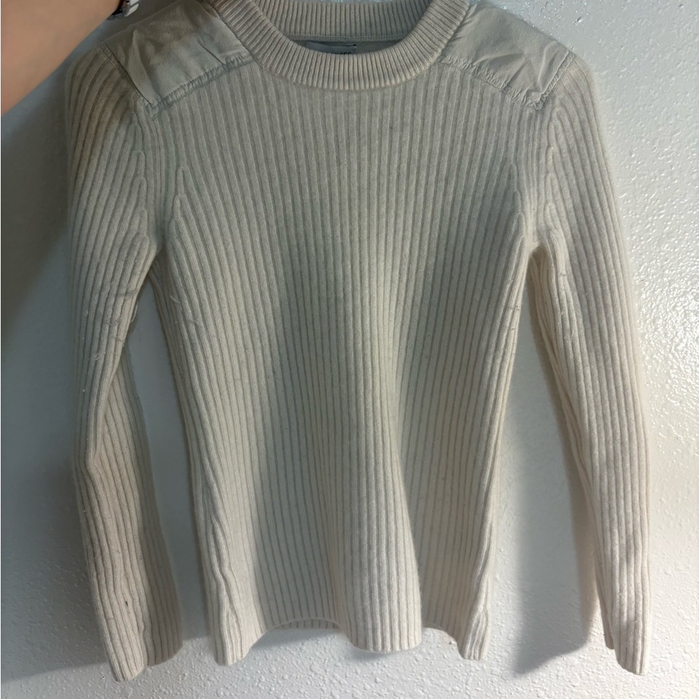 Club Monaco 100% Cashmere Off-White cream beige Sweater holiday gift size small